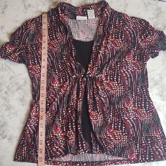 Kim Rogers Pink and Black Blouse - Picture 7 of 9